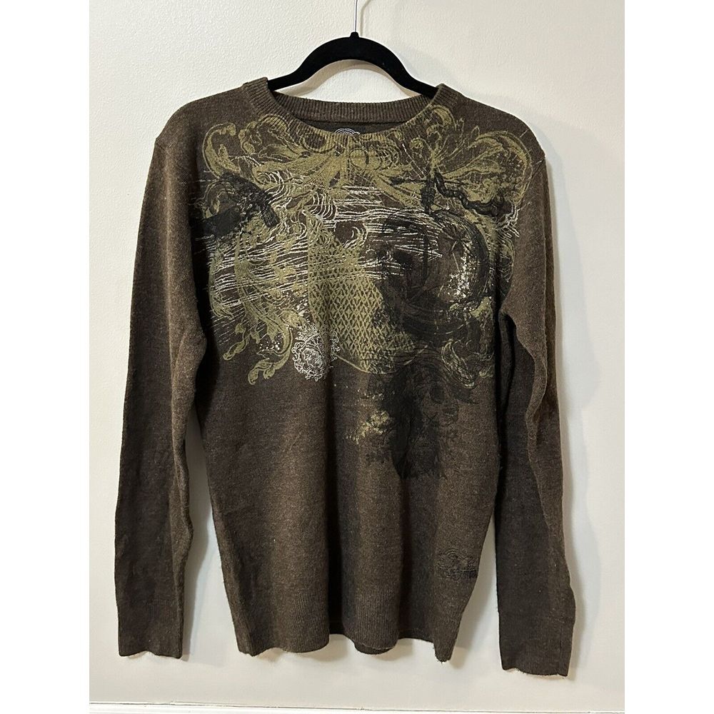 Klovis Men's Sweater 100% Acrylic Graphic Print‎ Size Medium